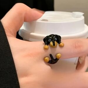 Adorable Adjustable Dog Ring‎ Cute & Quirky Fashion Accessory for Casual Attire